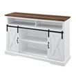 Pemberly Row Farmhouse Wood Barn Door TV Console for TVs up to 52