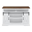 Pemberly Row Farmhouse Wood Barn Door TV Console for TVs up to 52