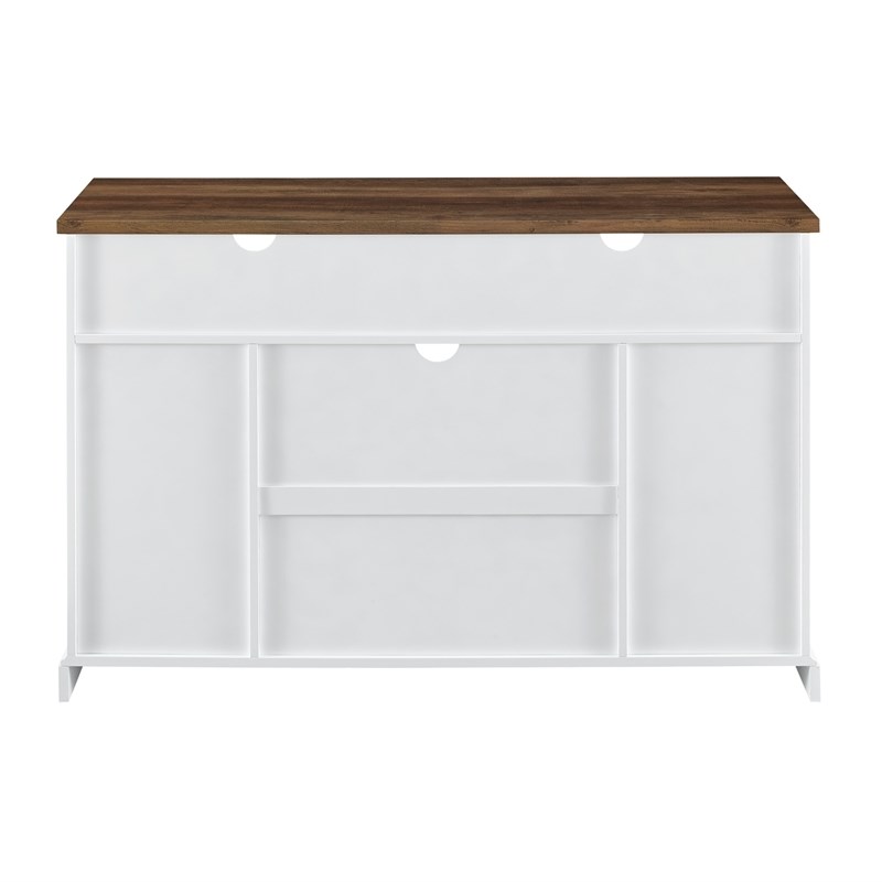 Pemberly Row Farmhouse Wood Barn Door TV Console for TVs up to 52