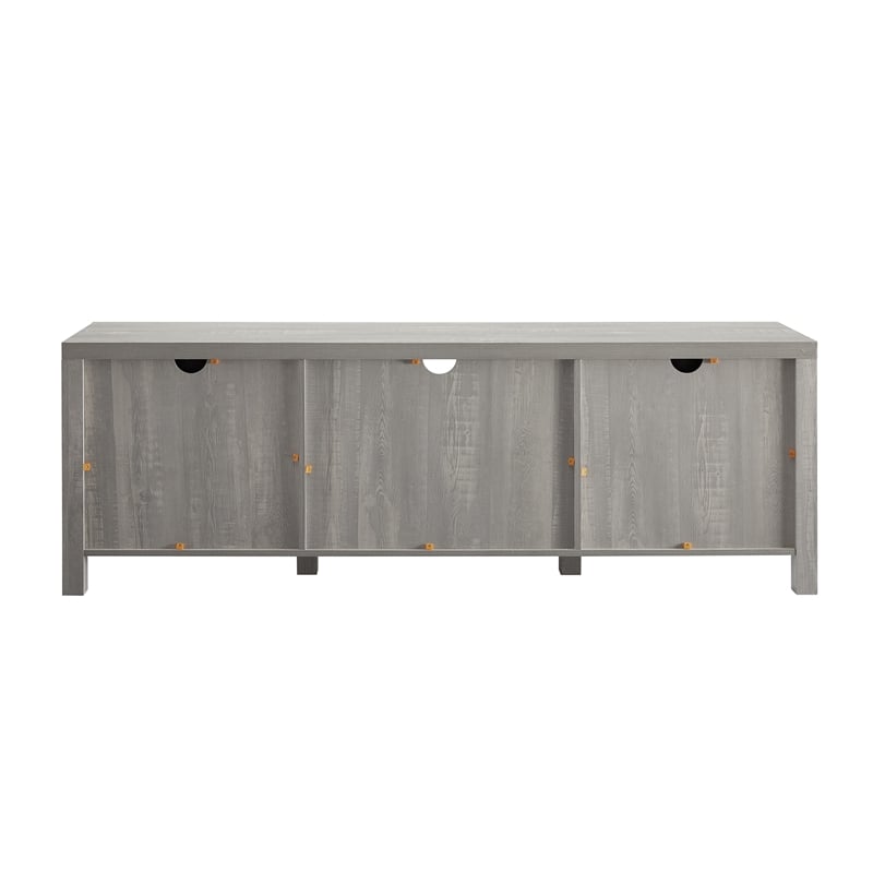 Pemberley Row Wood Stone Gray TV Stand Barn Door Style 70