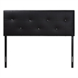 Pemberly Row Modern Faux Leather Tufted Full Panel Headboard in Black