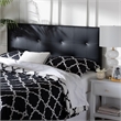 Pemberly Row Modern Faux Leather Tufted Full Panel Headboard in Black