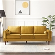 Pemberly Row Mid Century Modern Hudson Yellow Gold Velvet Sofa 88