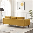 Pemberly Row Mid Century Modern Hudson Yellow Gold Velvet Sofa 88