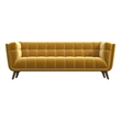 Pemberley Row Velvet Yellow Sofa Rectangular Tufted 85