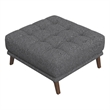 Pemberly Row Mid Century Modern Ottoman Fabric in Dark Grey