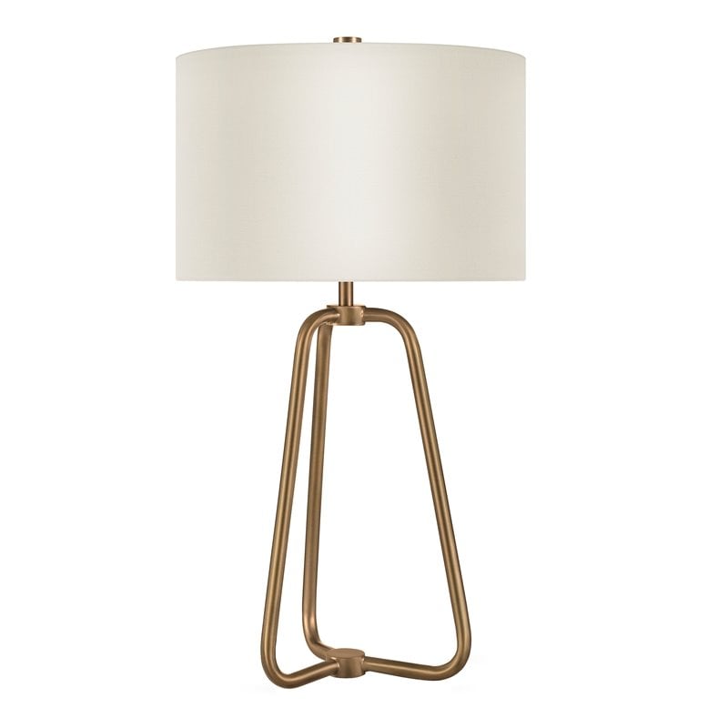 Pemberley Row Metal Brass Table Lamp Drum Shade 25.5