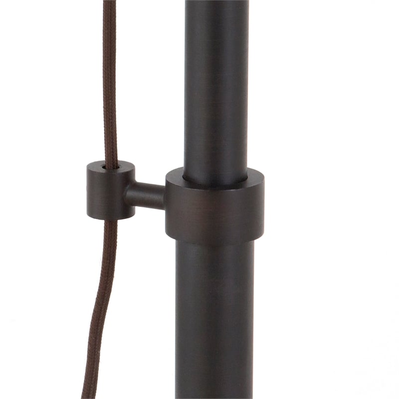 Pemberly Row Black and Bronze Metal Wide Brim Pulley Table Lamp
