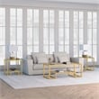 Pemberley Row Tempered Glass Gold Coffee Table Rectangular