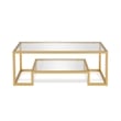 Pemberley Row Tempered Glass Gold Coffee Table Rectangular