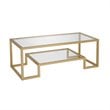 Pemberley Row Tempered Glass Gold Coffee Table Rectangular