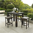 Pemberly Row Wicker Counter Height Patio Dining Table in Brown