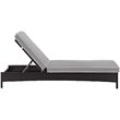 Pemberly Row Wicker Patio Chaise Lounge in Brown and Gray