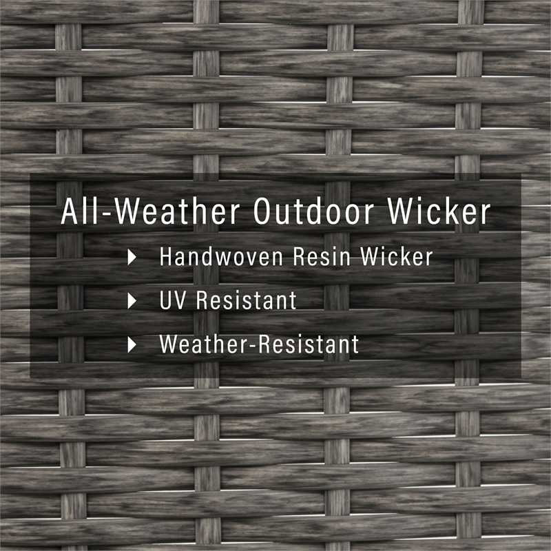 Pemberley Row PE Wicker Weathered Gray Deck Box Rectangular UV-Resistant 52