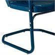 Pemberly Row Steel Metal Outdoor Chair in Navy Gloss (Set of 2)