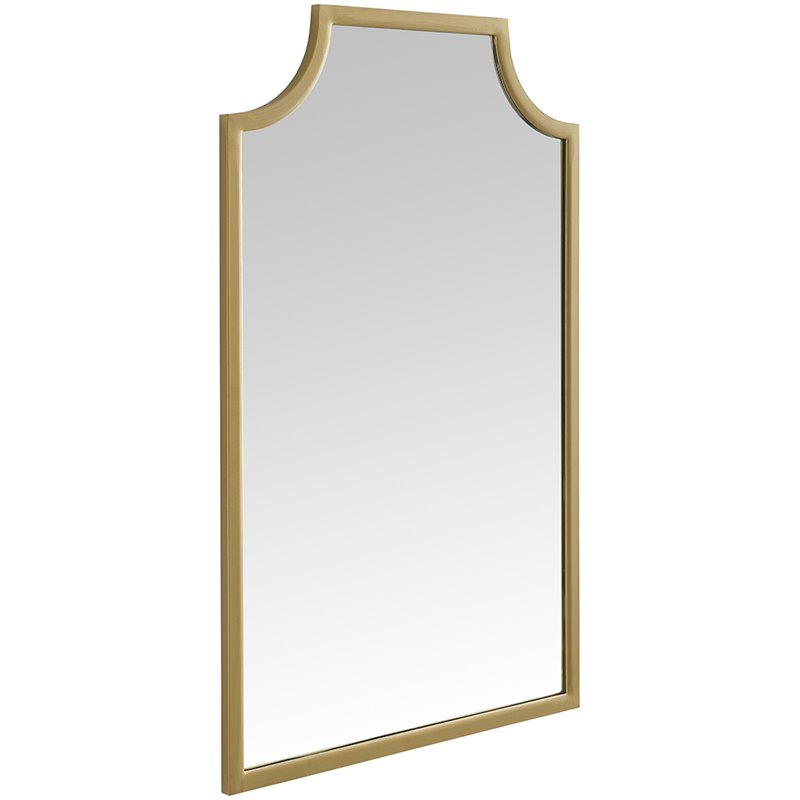 Pemberley Row Metal Soft Gold Bathroom Mirror Rectangular Pagoda-Styled Frame 38