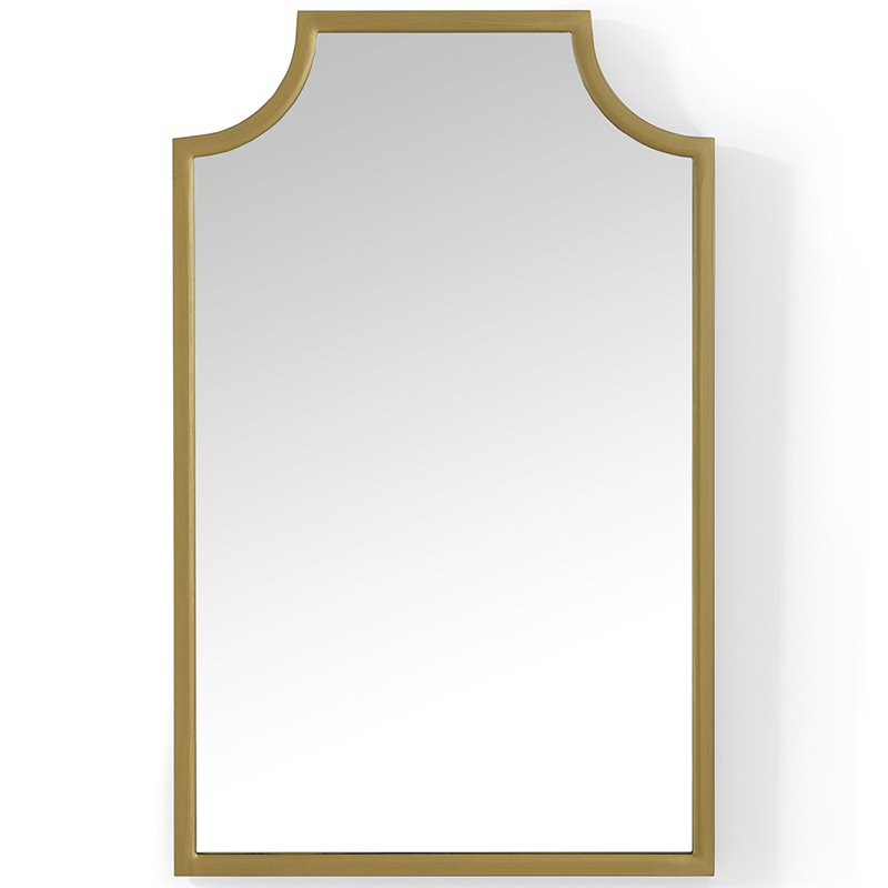 Pemberley Row Metal Soft Gold Bathroom Mirror Rectangular Pagoda-Styled Frame 38