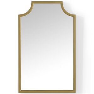 Pemberley Row Metal Soft Gold Bathroom Mirror Rectangular Pagoda-Styled Frame 38&quot x 24&quot Assembled