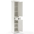 Pemberly Row 2-Drawer Coastal Wood Linen Cabinet in Distressed White