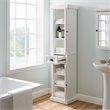 Pemberly Row 2-Drawer Coastal Wood Linen Cabinet in Distressed White