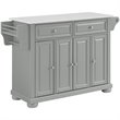 Pemberly Row Transitional Wood/Granite Kitchen Island in Gray/Chrome