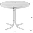 Pemberly Row 3-Piece Round Metal Patio Conversation Set in Bright Red Gloss