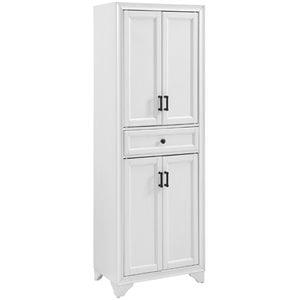 Pemberly Row 4-Door Traditional Wood Pantry in Distressed White