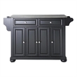 Pemberley Row Stainless Steel Black Kitchen Island Rectangular Adjustable Shelves Unassembled