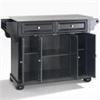 Pemberley Row Stainless Steel Black Kitchen Island Rectangular Adjustable Shelves Unassembled