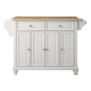Pemberly Row Traditional Wood Kitchen Island in Natural/White