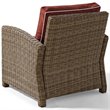 Pemberly Row Wicker Patio Chair in Brown and Sangria