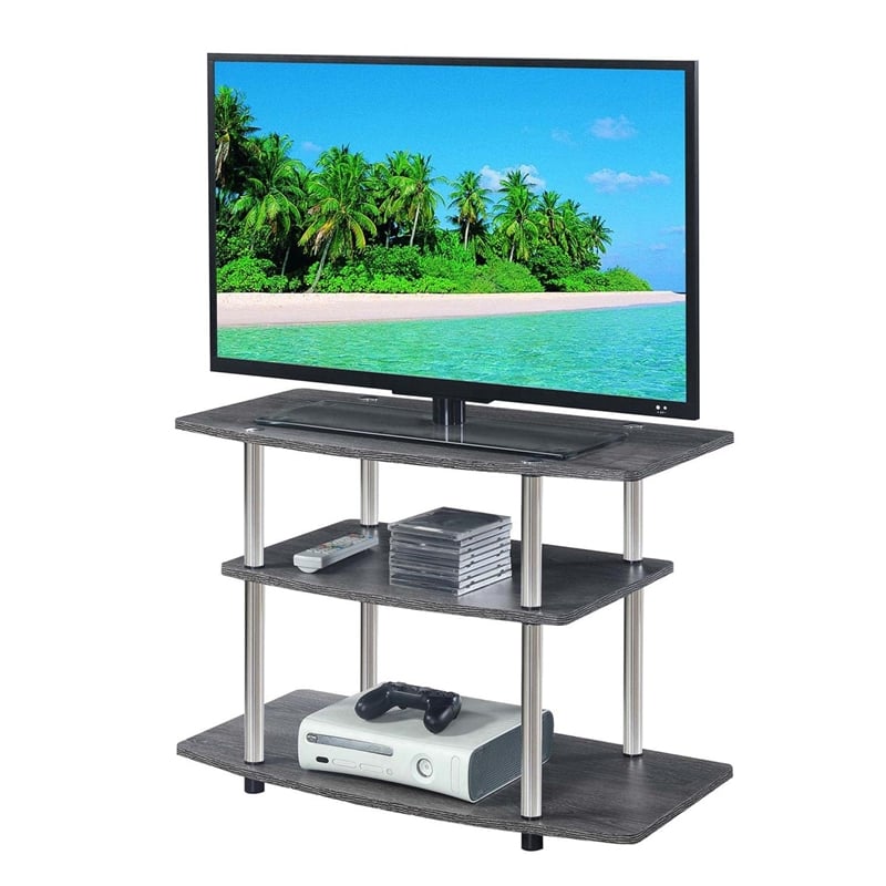 Pemberly Row Contemporary 3-Tier Wood TV Stand for TVs up to 32