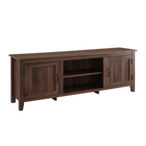 Pemberley Row MDF Dark Walnut TV Stand Rectangular Cord Management 70&quot Unassembled
