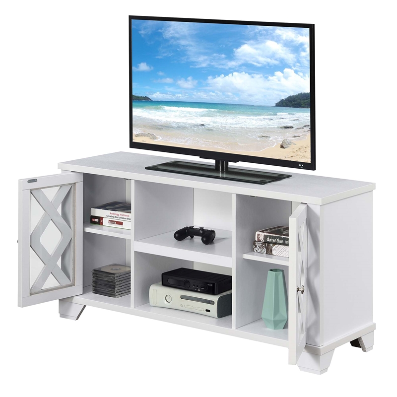 Pemberley Row Wood White TV Stand Rectangular 47.25