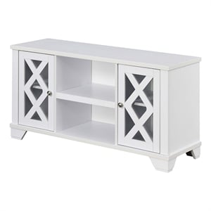 Pemberley Row Wood White TV Stand Rectangular 47.25&quot Unassembled