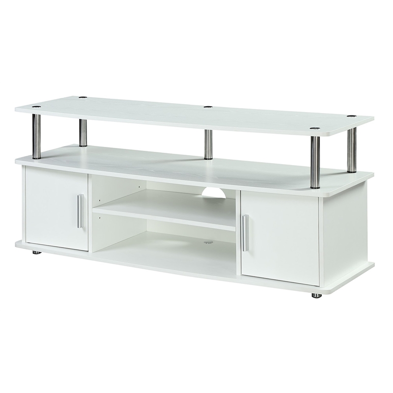 Pemberley Row Melamine Veneer White TV Stand Rectangular 47.25