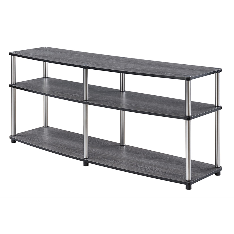 Pemberly Row Contemporary 3 Tier Wood TV Stand for TVs up to 60