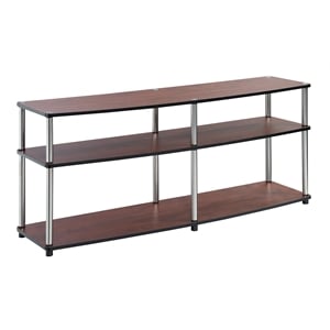 Pemberly Row Contemporary 3 Tier Wood TV Stand for TVs up to 60&quot in Cherry