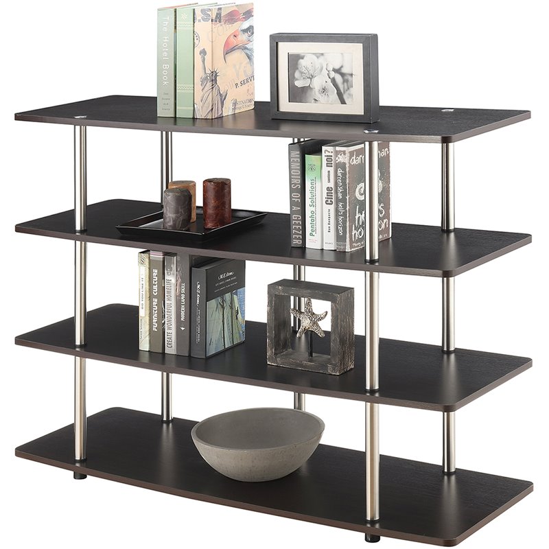 Pemberley Row Wood Espresso TV Stand Rectangular Easy Assembly 47.25