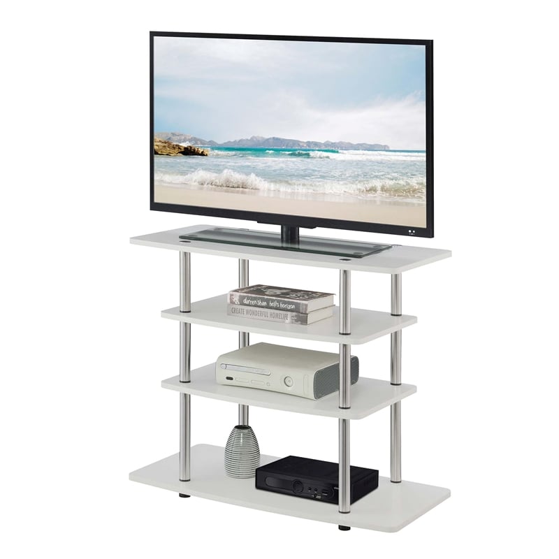 Pemberly Row Contemporary Wood No-Tools TV Stand for TVs up to 32