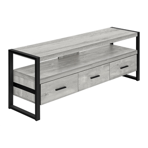 Pemberly Row 3 Drawer 60&quot Contemporary Industrial TV Stand in Gray
