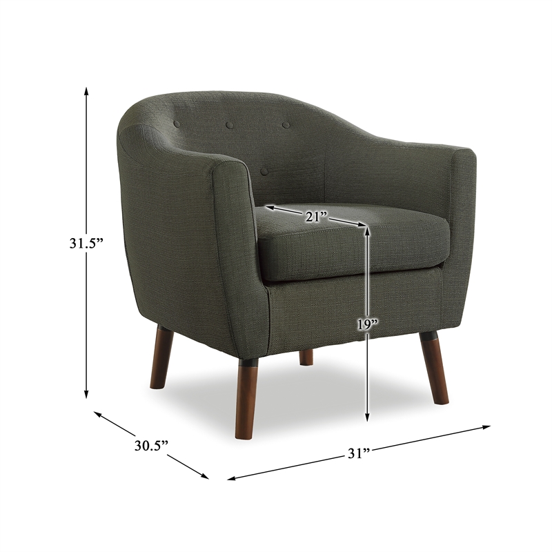 Pemberly Row Upholstered Accent Chair in Gray
