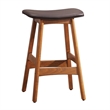 Pemberley Row Solid Wood Faux Leather Brown Counter Stool Rectangular 25.25