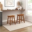 Pemberley Row Solid Wood Oak Bar Stool Saddle Seat Footrest 18