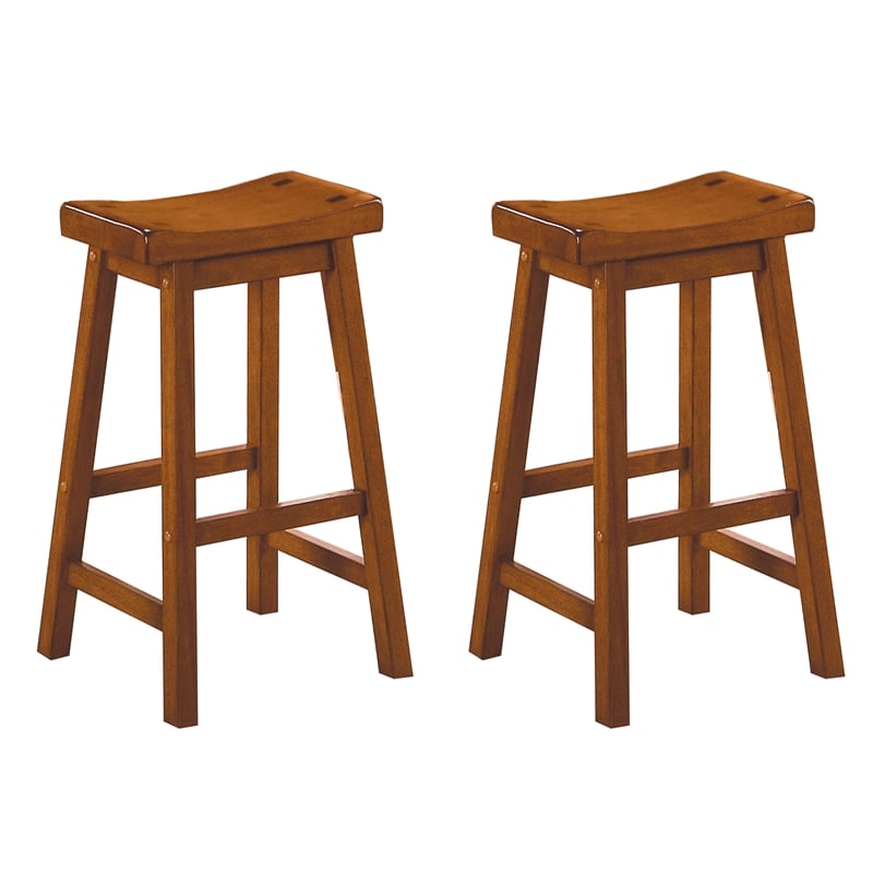 Pemberley Row Solid Wood Oak Bar Stool Rectangular 29