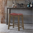Pemberley Row Faux Leather Red Counter Stool Rectangular Nail Head Trim 25.75