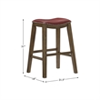 Pemberley Row Faux Leather Red Bar Stool Rectangular Nail Head Trim 30.75