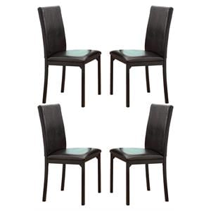 Pemberly Row 19&quot Contemporary Metal Dining Room Chair in Black (Set of 4)