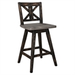 Pemberly Row Wood Bar Stool Chair Set of 2 in Black - Rotating Square Seat