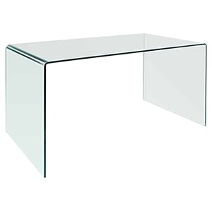 Pemberly Row 50&quot Contemporary Glass Office Desk in Unique Clear